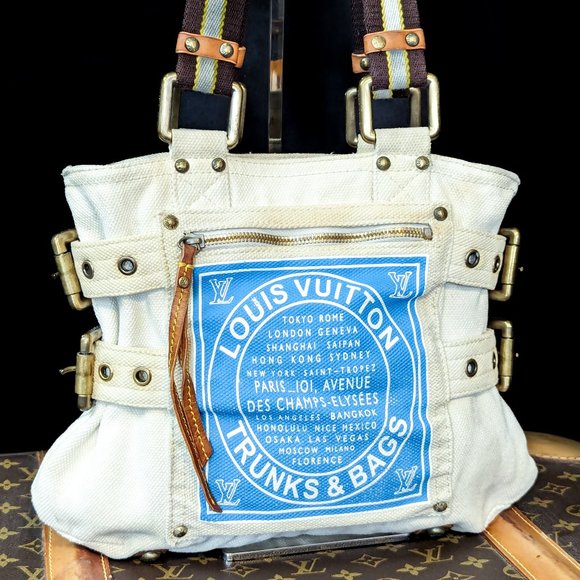 Louis Vuitton Handbags - LOUIS VUITTON Limited Edition Blue Toile Globe Cabas PM Shopper